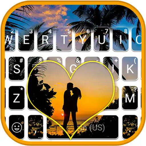 Play Lovers at Sunset Beach Keyboard Theme APK