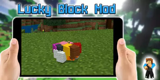 Play Lucky Block Mod for Minecraft PE as an online game Lucky Block Mod for Minecraft PE with UptoPlay