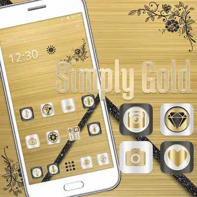 Play Luxury Gold Launcher Black Glitter Theme