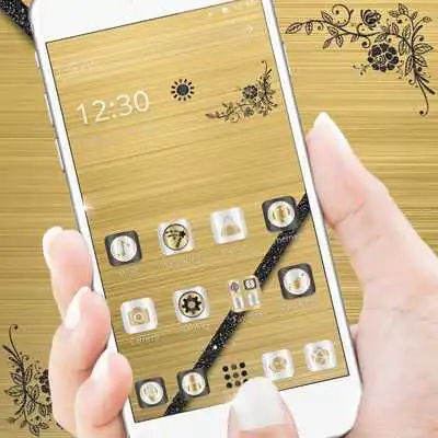 Play Luxury Gold Launcher Black Glitter Theme