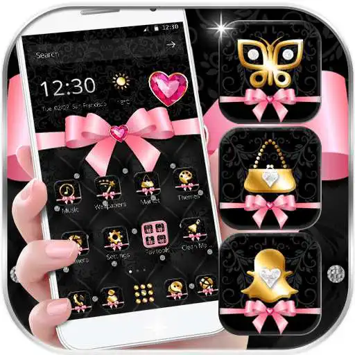 Free play online Luxury Pink Bow Theme  APK