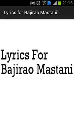 Play Lyrics For Bajirao Mastani