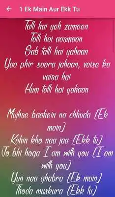 Play Lyrics of Ek Main Aur Ekk Tu