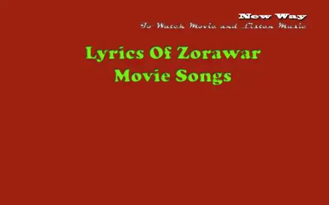 Play Lyrics Of Zorawar Movie Songs