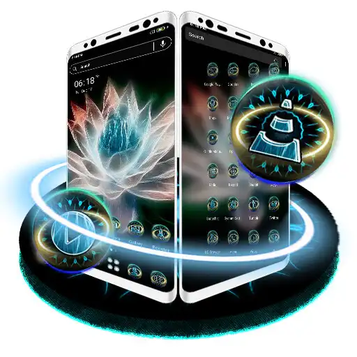 Play Magical Neon Lotus Theme APK