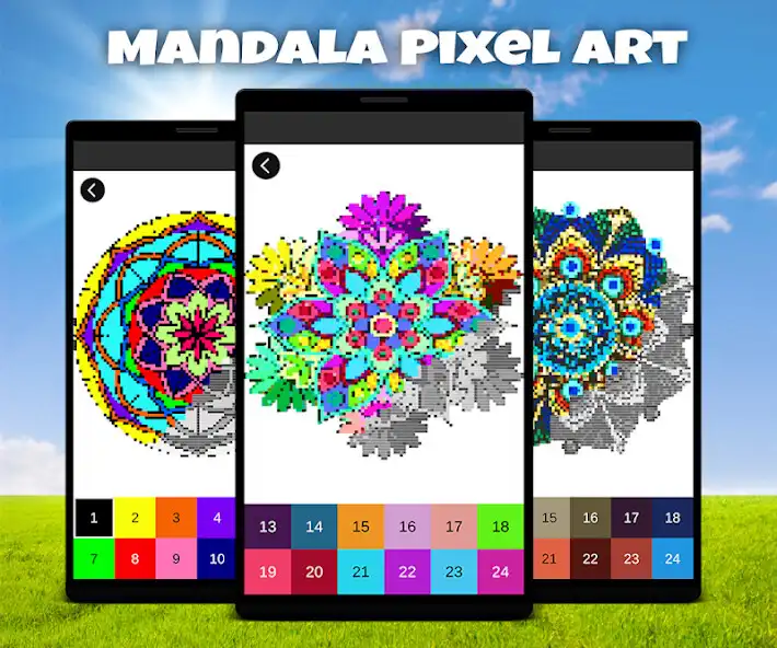 Mandala Pixel Art Adventure Color By Number online game with UptoPlay