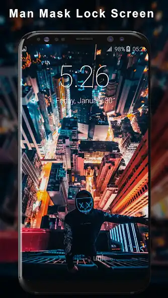 Play Man Mask Lock Screen  and enjoy Man Mask Lock Screen with UptoPlay