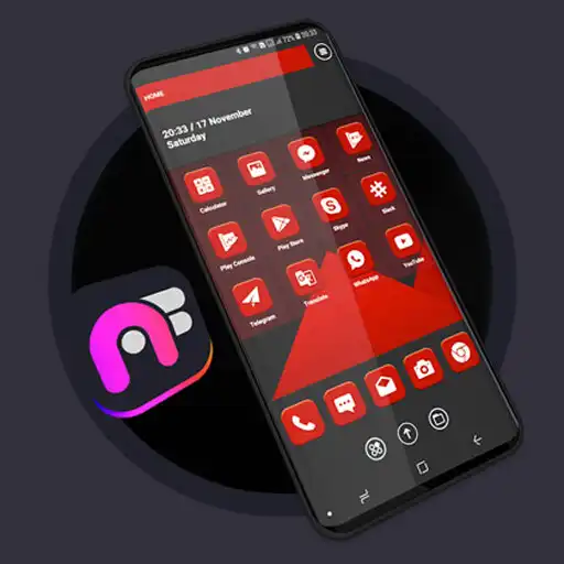 Play Material Red Theme - Art Fine Launcher APK