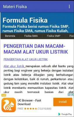 Play Materi Fisika SMP, SMA, MA, Lap. Praktikum Fisika