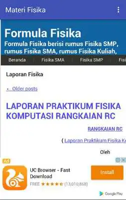 Play Materi Fisika SMP, SMA, MA, Lap. Praktikum Fisika