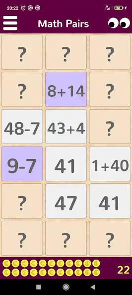 Play Math Pairs  and enjoy Math Pairs with UptoPlay