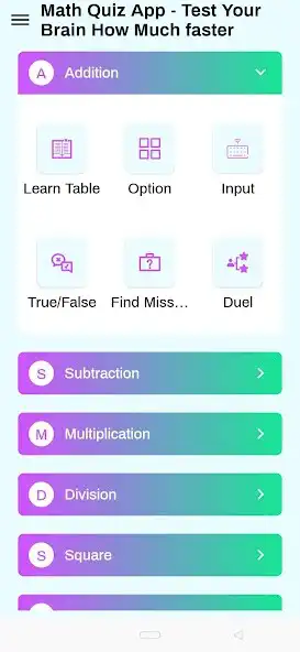 Play Math Quiz App - Test your Brain How much Faster as an online game Math Quiz App - Test your Brain How much Faster with UptoPlay