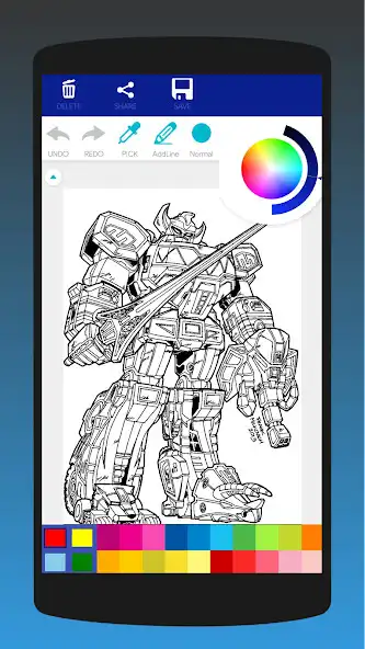 Play Mega Robot Coloring Book as an online game Mega Robot Coloring Book with UptoPlay