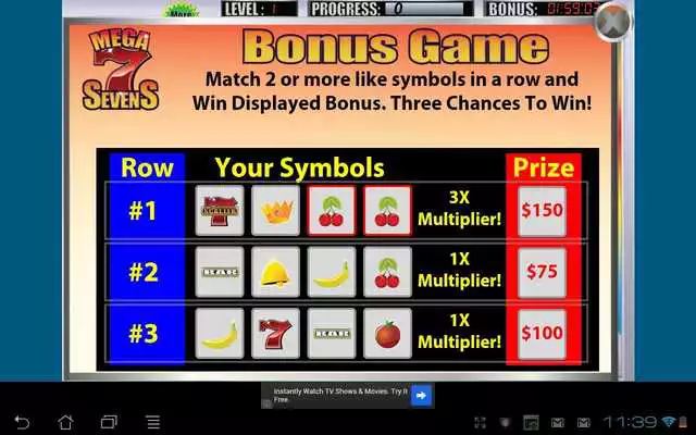 Play Mega Sevens Slot Machine