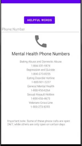 Play Mental Health Hotline & Affirmations Center  and enjoy Mental Health Hotline & Affirmations Center with UptoPlay