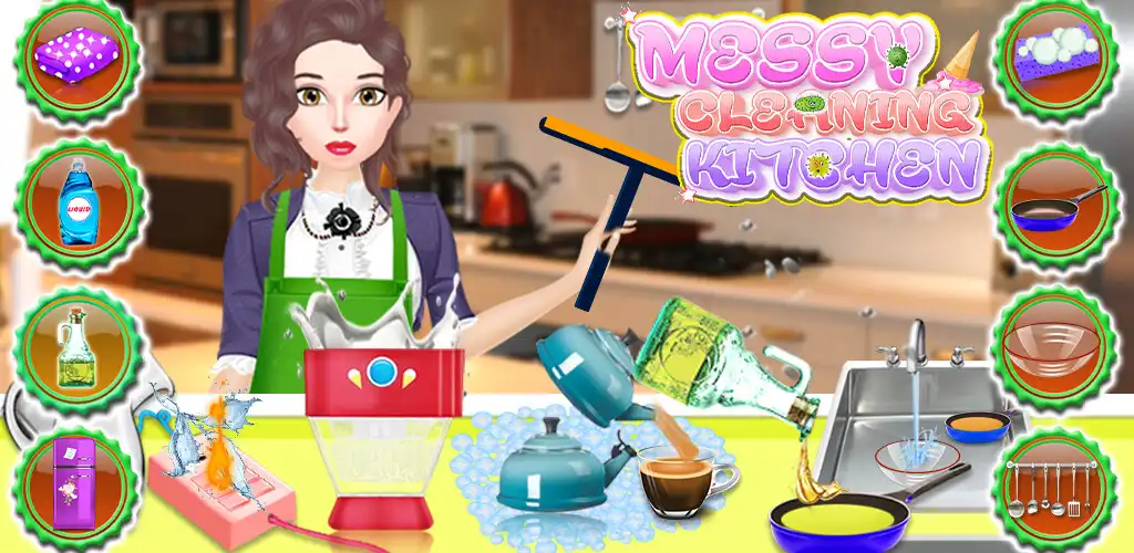 Play Messy Kitchen Cleaning Game  and enjoy Messy Kitchen Cleaning Game with UptoPlay