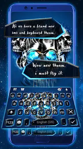 Play Metallic Skulls Keyboard Theme  and enjoy Metallic Skulls Keyboard Theme with UptoPlay