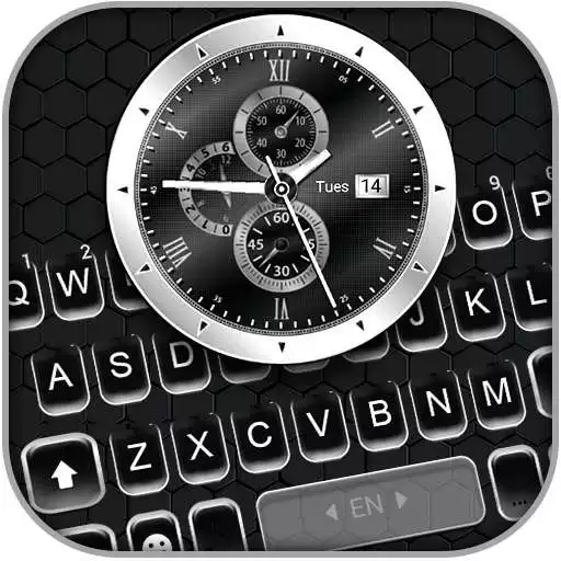 Play Metal Silver Watch Keyboard Background APK