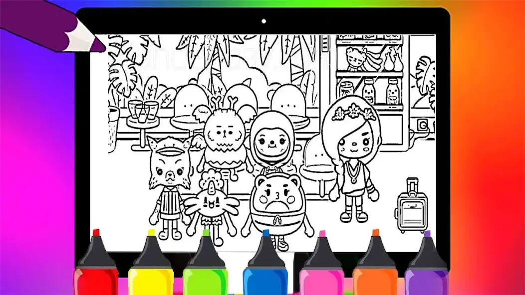 Play Miga Town coloring book as an online game Miga Town coloring book with UptoPlay