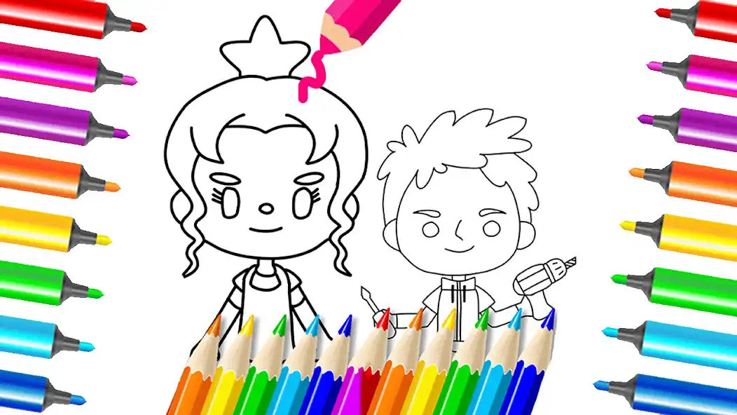 Play Miga Town Coloring Game life as an online game Miga Town Coloring Game life with UptoPlay