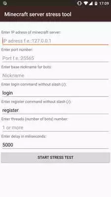 Play Minecraft server stress tool