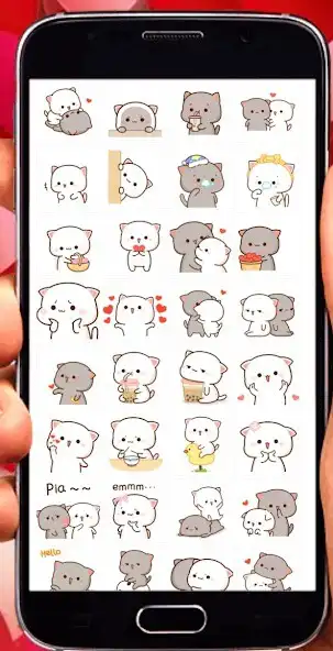 Play Mochi Cat Animated Stickers as an online game Mochi Cat Animated Stickers with UptoPlay