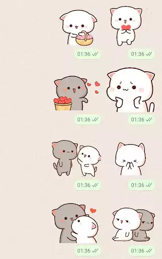 Play Mochi Peach Cat Stickers for WhatsApp as an online game Mochi Peach Cat Stickers for WhatsApp with UptoPlay