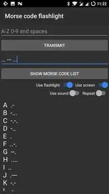 Play Morse code flashlight