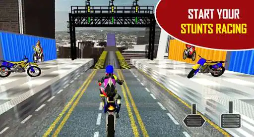 Play Motor Bike Sky Stunt Games 3D as an online game Motor Bike Sky Stunt Games 3D with UptoPlay