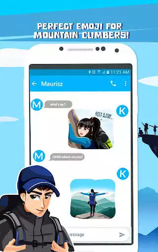 Play Mountain Climbing Emoji Stickers- Mountaineer App  and enjoy Mountain Climbing Emoji Stickers- Mountaineer App with UptoPlay