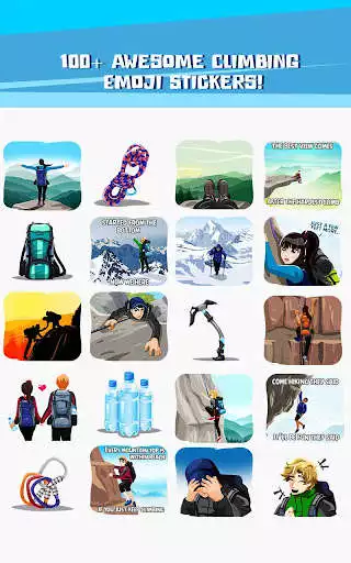 Play Mountain Climbing Emoji Stickers- Mountaineer App as an online game Mountain Climbing Emoji Stickers- Mountaineer App with UptoPlay