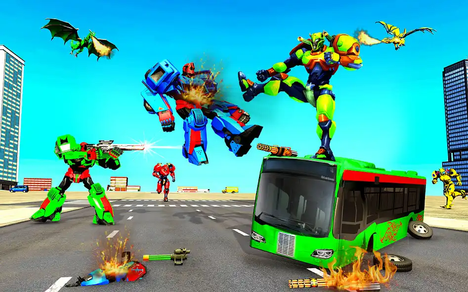 Play Multi Dragon Robot Bus Transformation Game 2021 as an online game Multi Dragon Robot Bus Transformation Game 2021 with UptoPlay