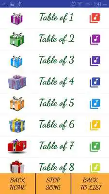 Play Multiplication Table Songs1-20