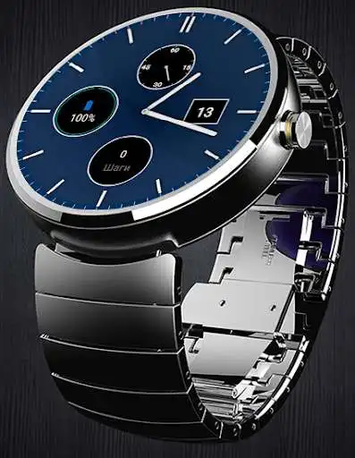 Play Navy Blue Watch Face  and enjoy Navy Blue Watch Face with UptoPlay