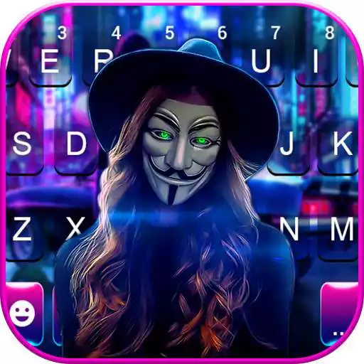 Play Neon Anonymous Girl Keyboard Background APK