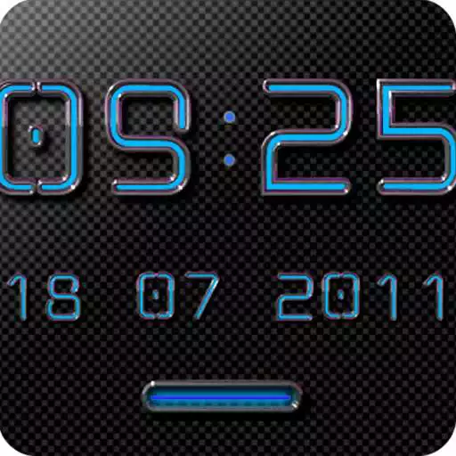 Free play online NEON BLUE Digital Clock Widget  APK