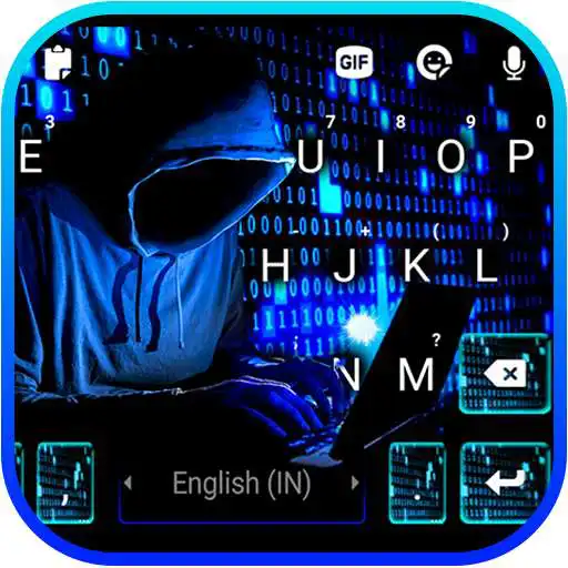 Play Neon Blue Hacker Keyboard Background APK