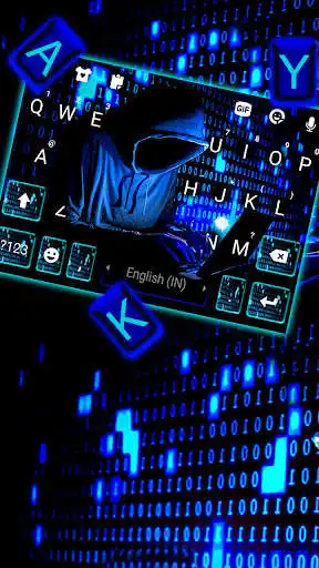 Play Neon Blue Hacker Keyboard Background as an online game Neon Blue Hacker Keyboard Background with UptoPlay