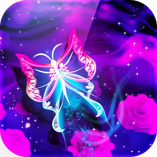 Play Neon Butterflies Custom Keyboard + Live Wallpaper APK