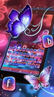 Play Neon Butterfly Shining Keyboard Theme