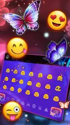 Play Neon Butterfly Shining Keyboard Theme