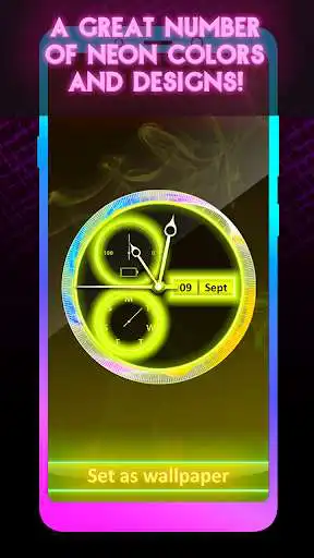 Play Neon Clock Live Wallpaper App as an online game Neon Clock Live Wallpaper App with UptoPlay