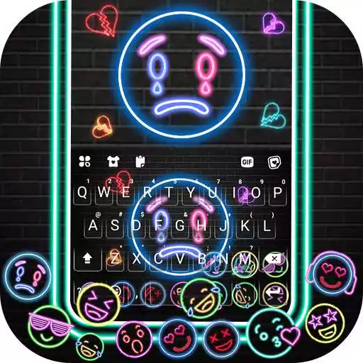 Play Neon Emojis Gravity Keyboard Background APK