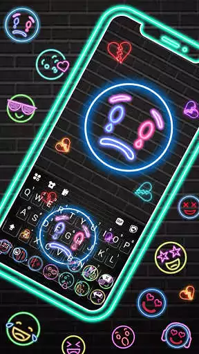 Play Neon Emojis Gravity Keyboard Background  and enjoy Neon Emojis Gravity Keyboard Background with UptoPlay