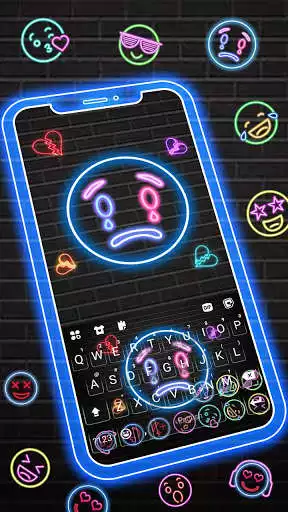 Play Neon Emojis Gravity Keyboard Background as an online game Neon Emojis Gravity Keyboard Background with UptoPlay