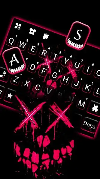 Play Neon Ghost Face Keyboard Background as an online game Neon Ghost Face Keyboard Background with UptoPlay