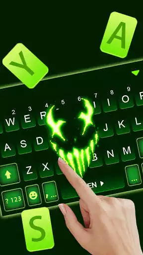 Play Neon Green Monster Keyboard Background as an online game Neon Green Monster Keyboard Background with UptoPlay