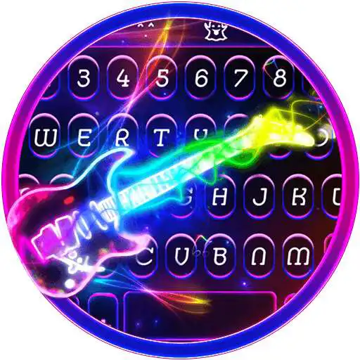 Run free android online Neon Guitar Keyboard Skin APK