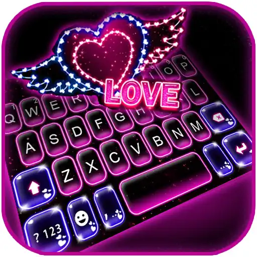 Play Neon Heart Lights Keyboard Theme APK