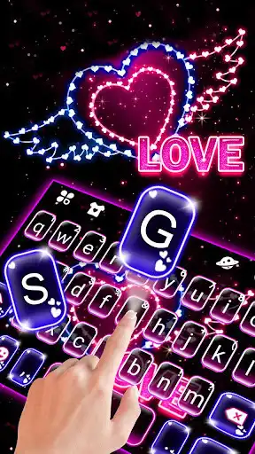 Play Neon Heart Lights Keyboard Theme as an online game Neon Heart Lights Keyboard Theme with UptoPlay